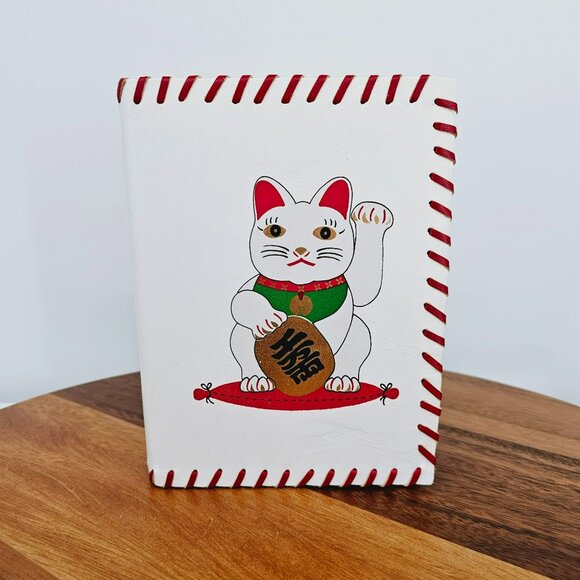 Earthbound Trading Maneki Neko Lucky Cat Journal Unused India Made Lined Pages - Picture 1 of 13